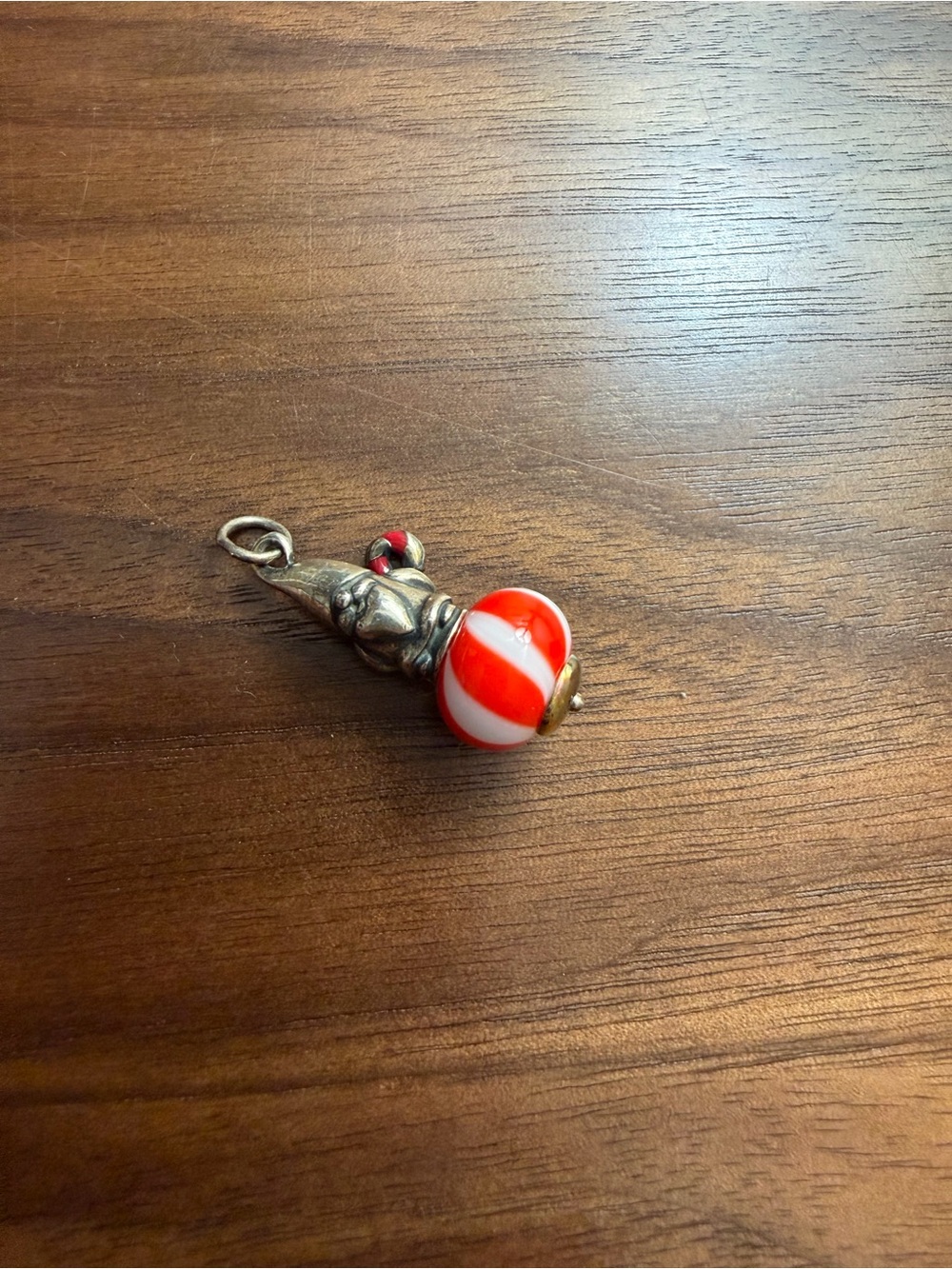 Red and White Glass Gnome